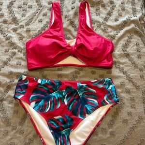 Shein Magenta Swimsuit